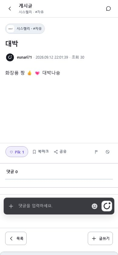 커뮤니티 모바일 광고 위치 예시
