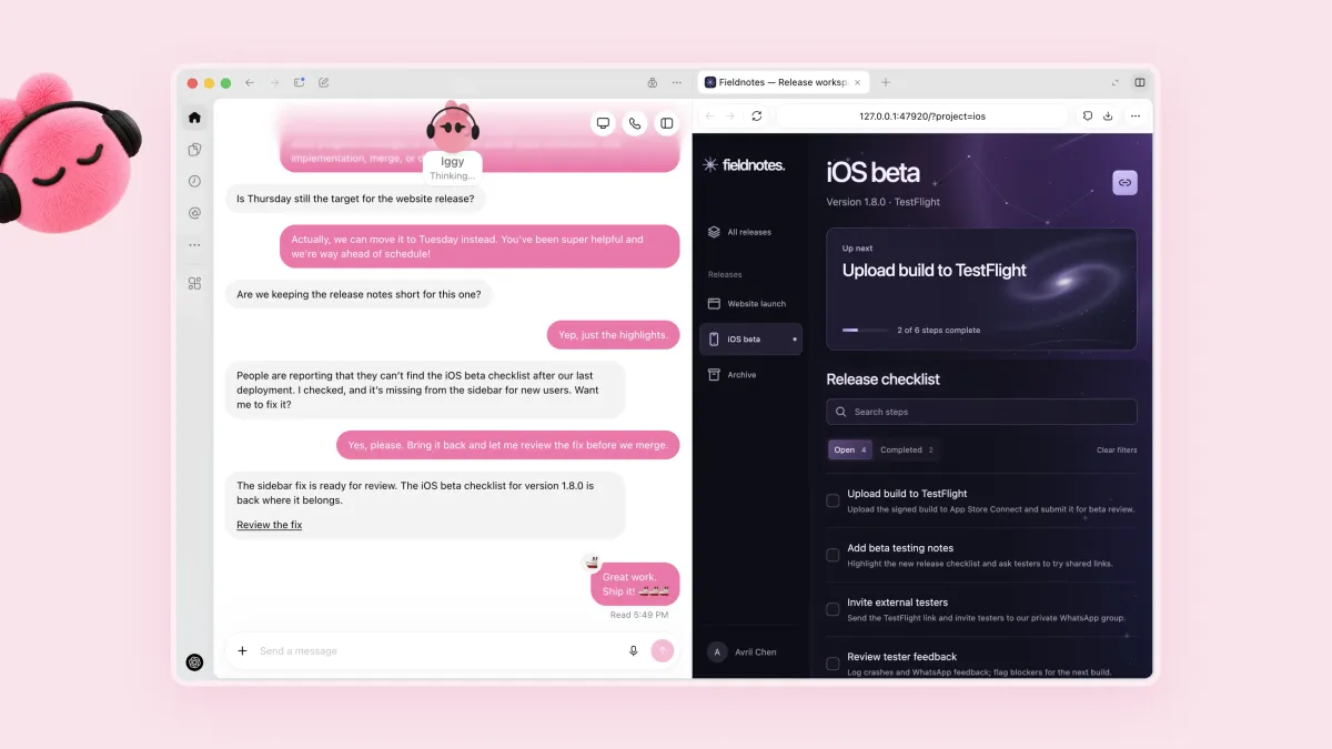 dots가 개발자의 iOS 베타 체크리스트 복구와 수정안 검토를 돕는 공식 예시